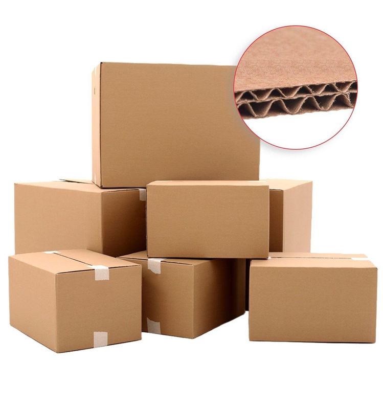 3 Ply B Flüt Flat Pack Karton Kutular Katlanabilir Beyaz Karton Kutusu Şarap İçin Bira Süt İçecek