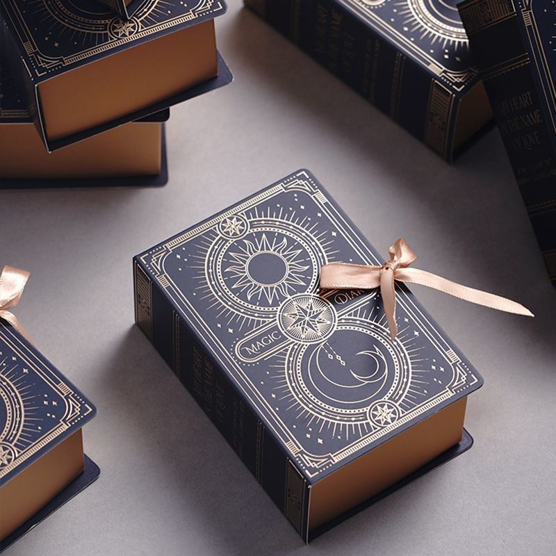 Kitap Tipi Manyetik Kürt Kağıt Paketleme Kurdele Özel Logo Basılmış Hediye Kutusu